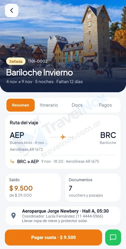 Ruta, servicios y punto de encuentro