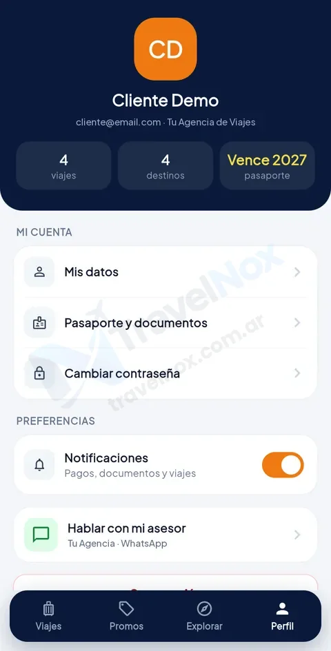 Su perfil y su asesor a un toque